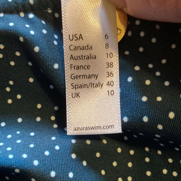 AZURA Australia Teal Polka Dot Bikini Size 6 - Picture 8 of 9